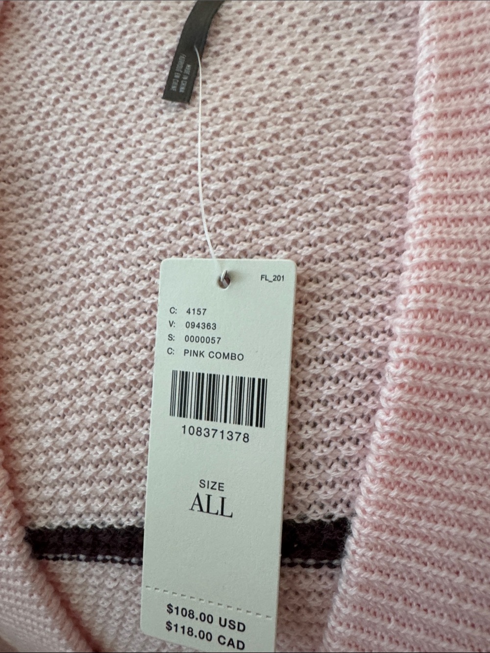 Anthropologie Light Pink Cardigan with Black Stripes - Picture 3 of 7
